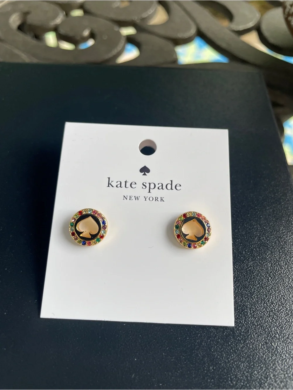 Kate Spade Spot The Spade Pave Halo Spade Studs. Multi-colored. NWT